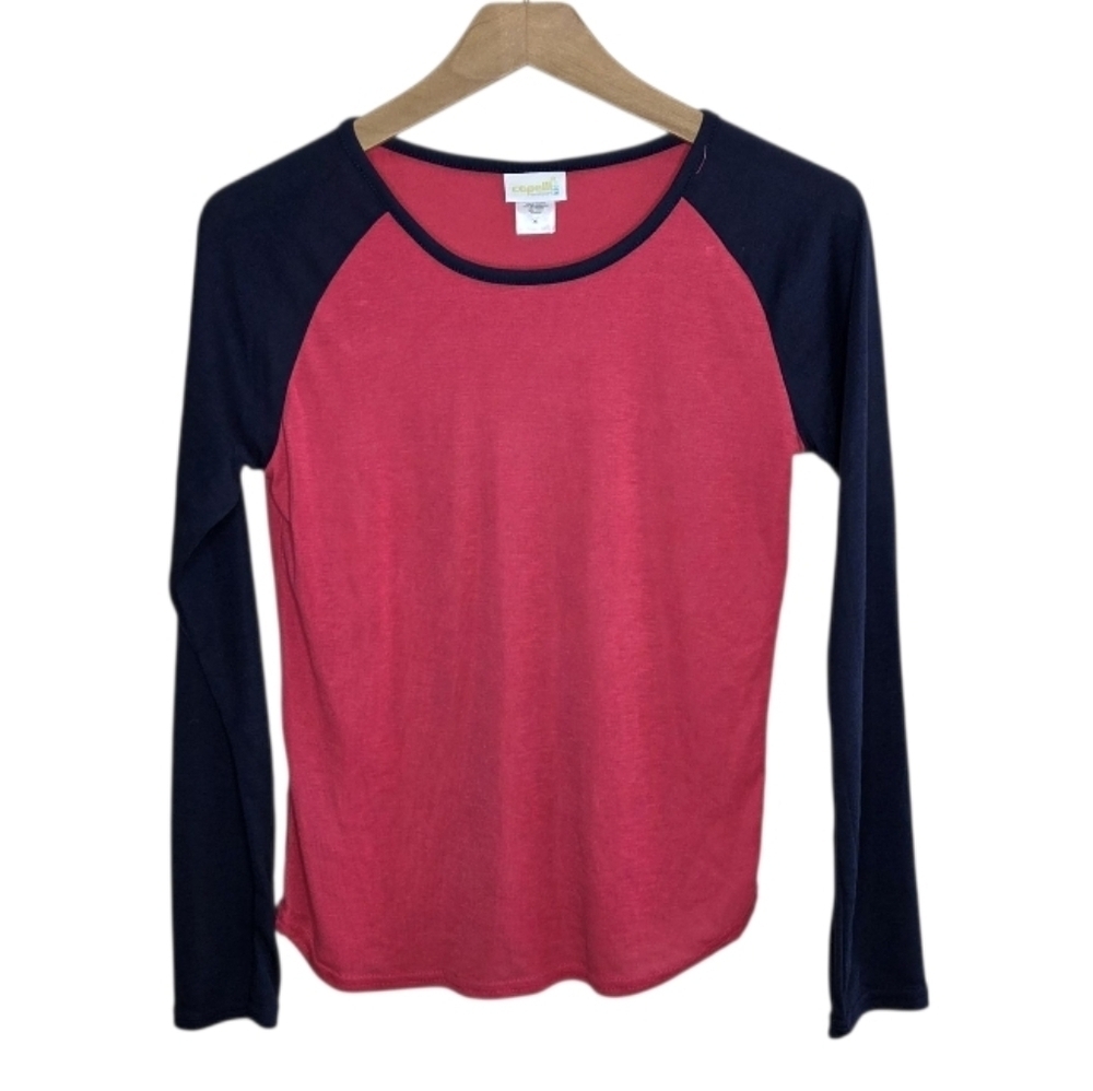 NWT Capelli Kids | Dark Pink Black Colorblock Long Sleeve Tee Girls Size XL